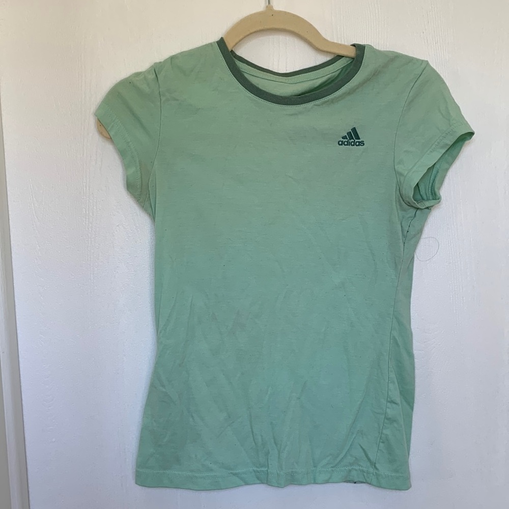 Green adidas athletic t-shirt